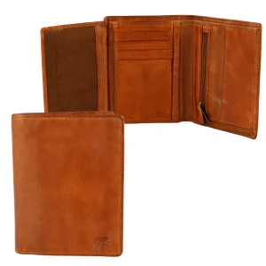 Grote portefeuille/billfold 'Leon' cognac