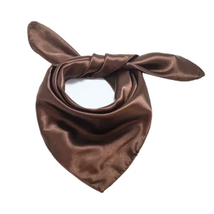 Square satin scarf  brown