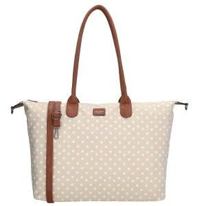 Buckingham Laptoptas 15.6” stippen wit-taupe