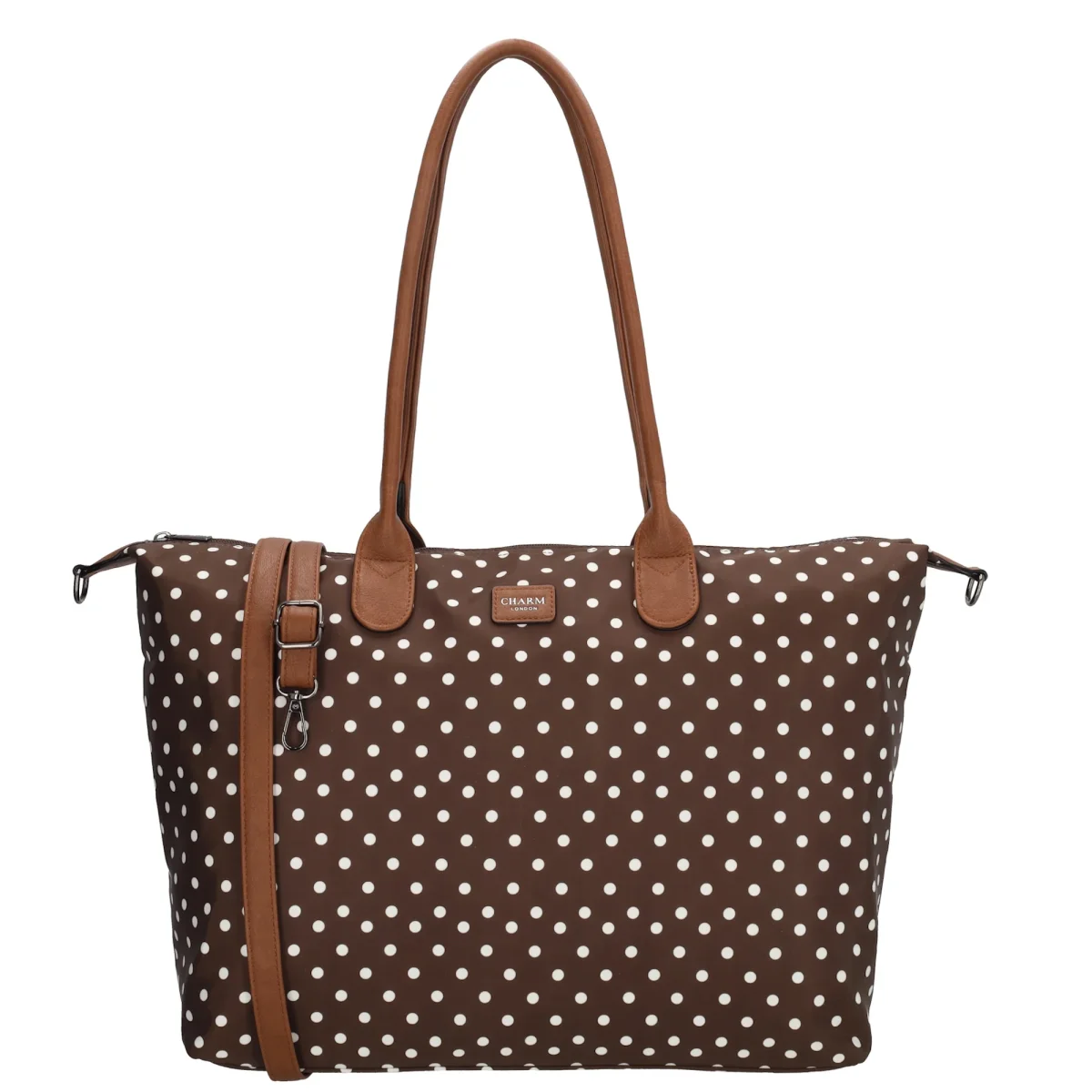 Buckingham Laptoptas 15.6” stippen wit-donkerbruin - Afbeelding 2