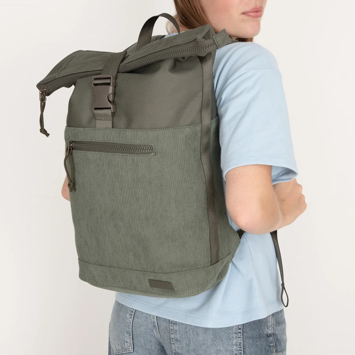 Ribbi - Rolrugzak 'New York' sage green 17-21L - Afbeelding 3