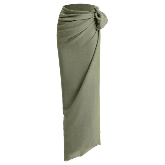 Pareo linen mix 190X120CM olive green