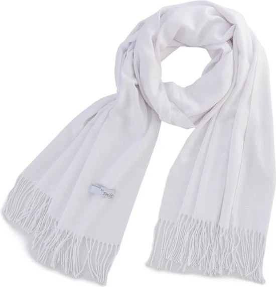 Omslagdoek pashmina XL - Wit - Afbeelding 4