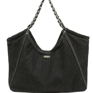 Denim shopper black