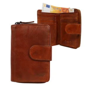 Ritsportemonnee 'Loet' cognac