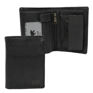 Grote hoge portemonnee/billfold 'Aiden' zwart