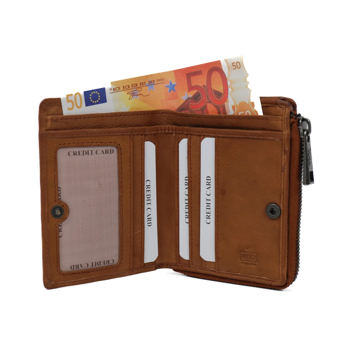 Ritsportemonneetje 'Gungun' cognac - Afbeelding 5