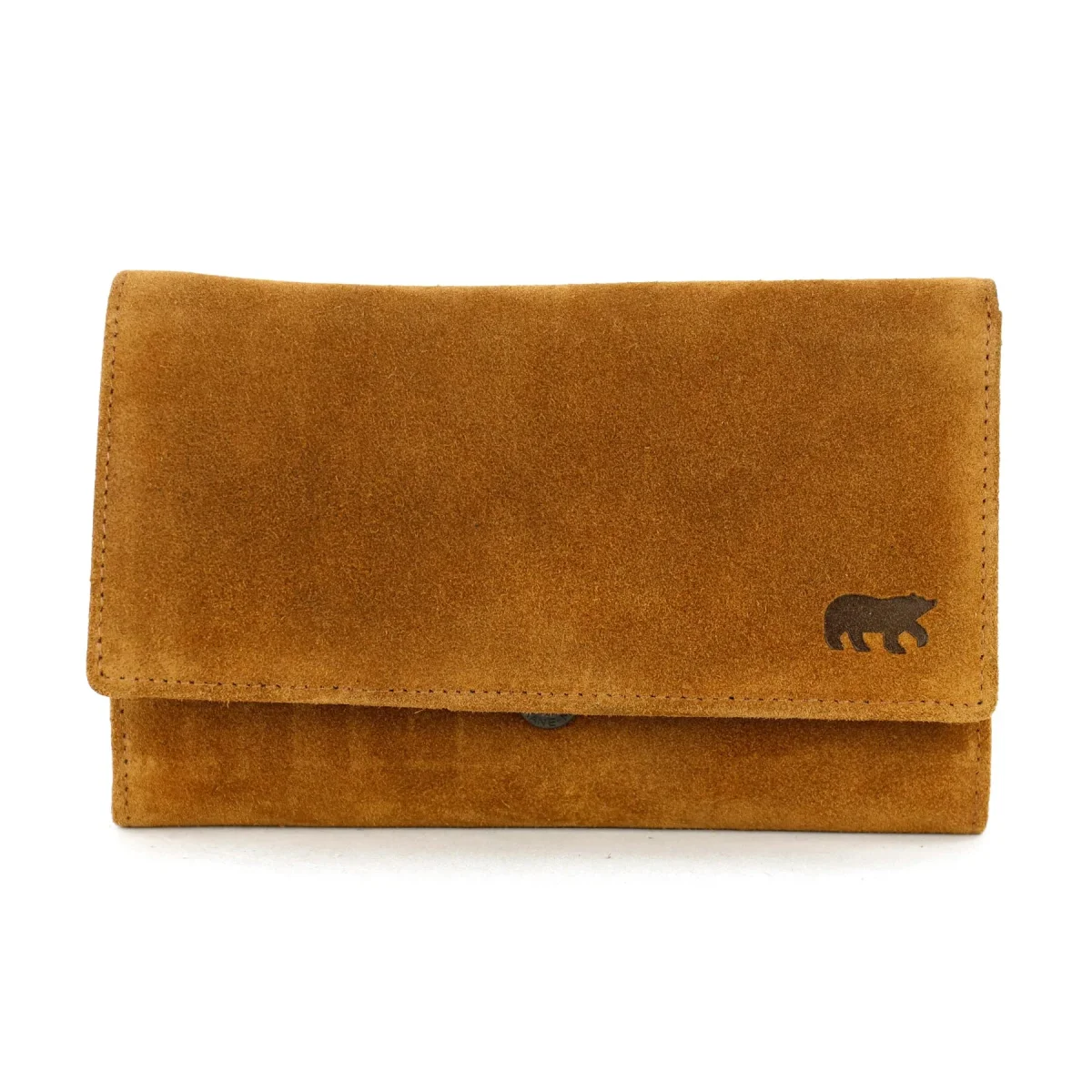 Suède RFID Overslag portemonnee 'Sweety' XL cognac - Afbeelding 3