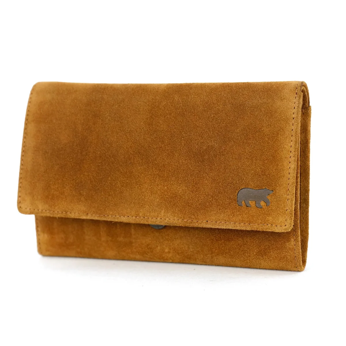 Suède RFID Overslag portemonnee 'Sweety' XL cognac - Afbeelding 5