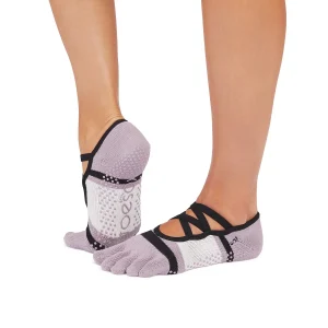 Lavender Mist Stripe – Ballerina Yogasokken met Tenen – ToeSox