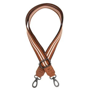 Bag strap 'Puck' zwart/cognac/wit