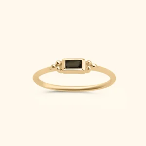 Caly Smoky baguette ring | 9K