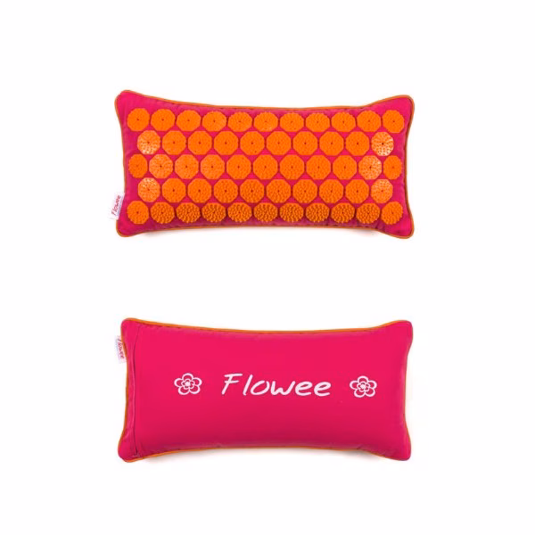 Flowee Spijkermat Rug en Nek Kussen – Fuchsia & Oranje - Afbeelding 6