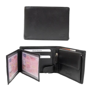 Ruime herenportemonnee/billfold 'Jan' zwart