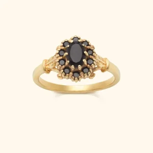 Vintage Spinel Flower ring | 14K Goud